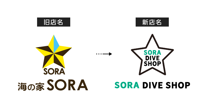 SORA DIVE SHOP 店名変更